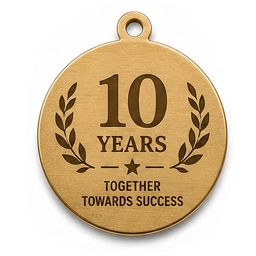 Brass token with engraving